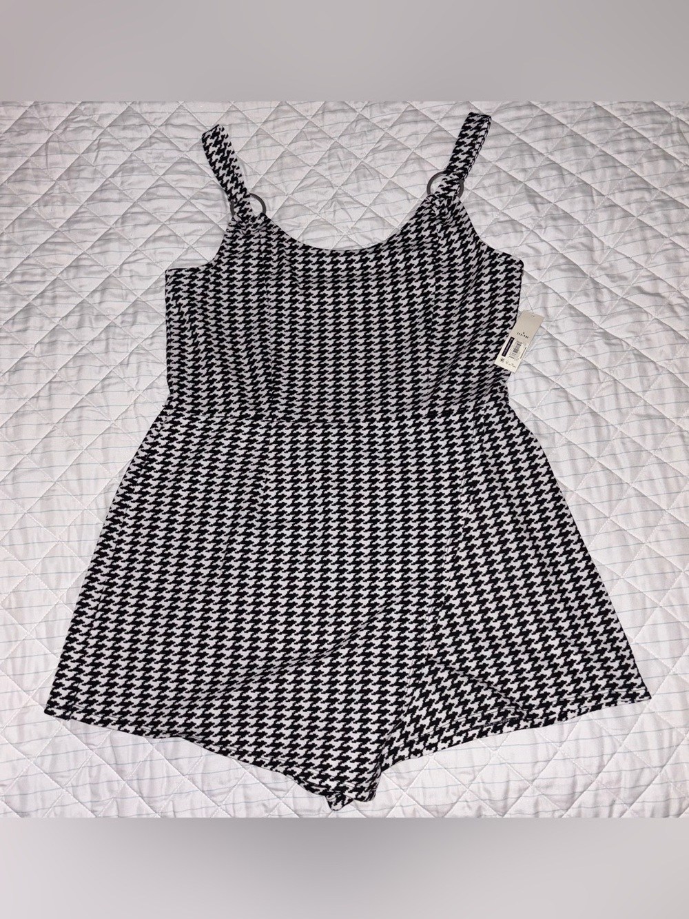 NWT Black & White Houndstooth Romper